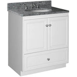 Ultraline 60 in. W x 21 in. D x 34.5 in. H Vanity for Center Basin Cabinet Only in Satin White - Super Arbor