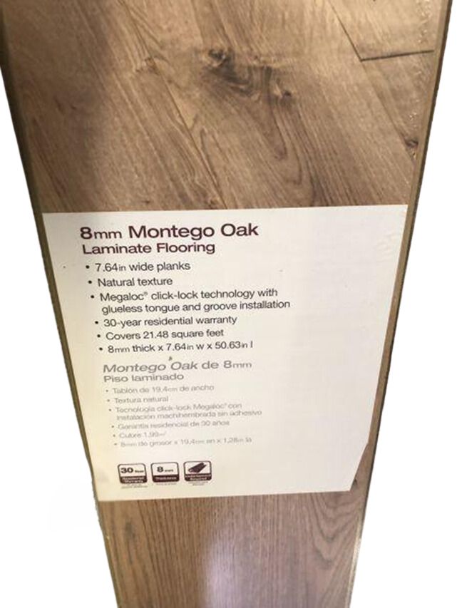 Montego Oak 8 mm Thick x 7-2/3 in. Wide x 50-5/8 in. Length Laminate Flooring (21.48 sq. ft. / case)