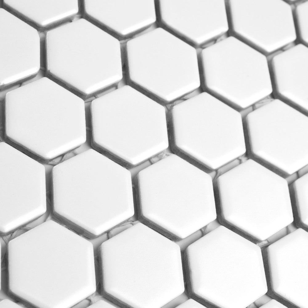 Merola Tile Metro Hex Matte White 10-1/4 in. x 11-7/8 in. x 5 mm Porcelain Mosaic Tile (8.65 sq. ft. / Case)