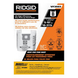 High-Efficiency Size B Dust Collection Bags for 5 to 10 Gal. RIDGID Wet/Dry Shop Vacuums, except HD06001 (2-Pack) - Super Arbor