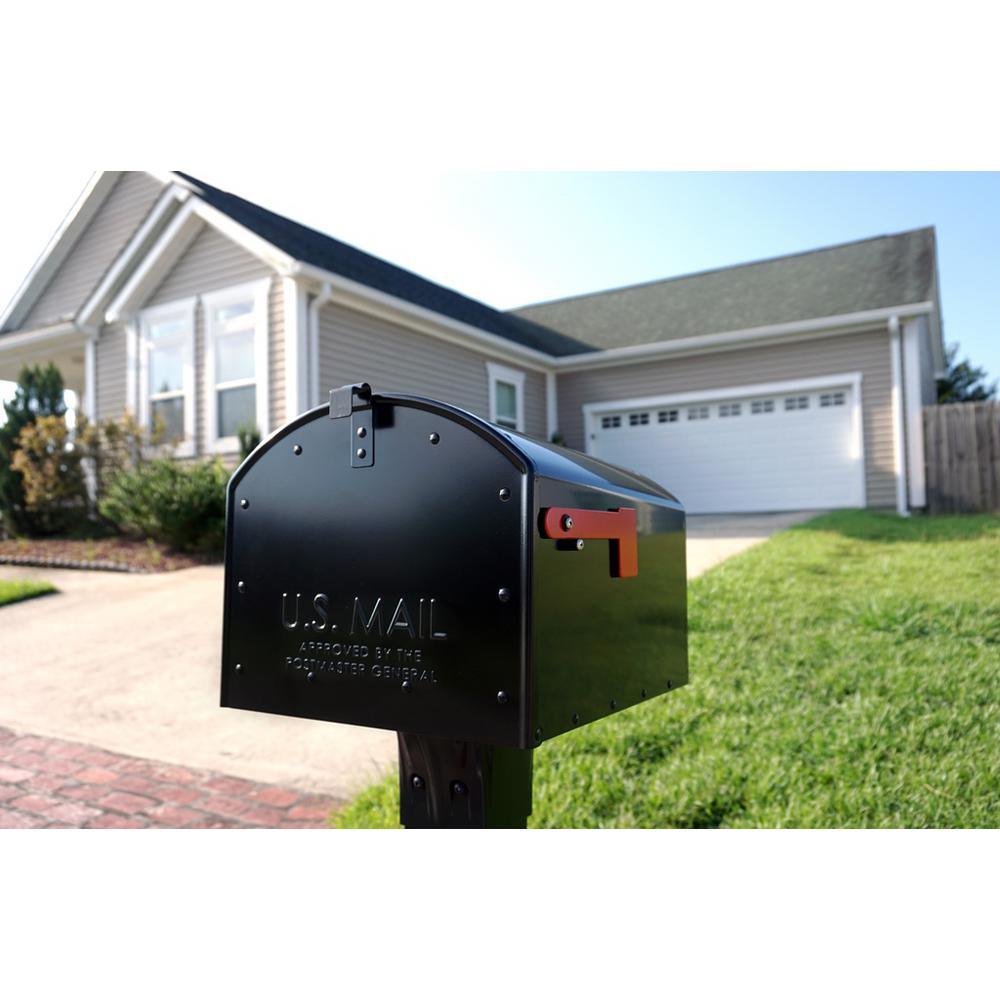 Storehouse Extra Large, Steel, Post Mount Mailbox, Black - Super Arbor