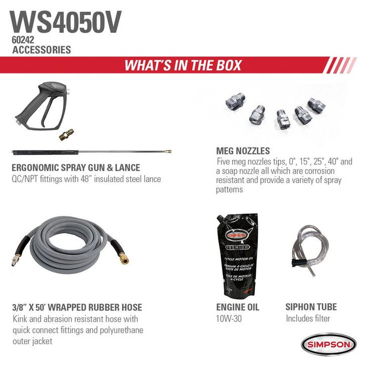 Simpson SIMPSON Water Shotgun WS4050V 4000 PSI at 5.0 GPM VANGUARD V-Twin Belt Drive Cold Water Pressure Washer