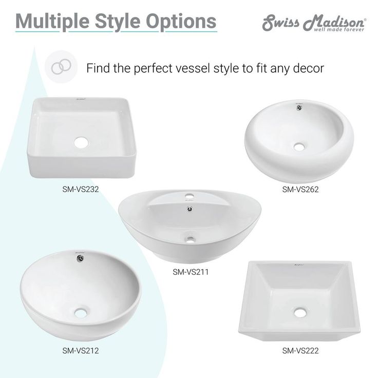 Swiss Madison Voltaire Ceramic Rectangle Vessel Sink in White