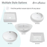 Swiss Madison Voltaire Ceramic Rectangle Vessel Sink in White