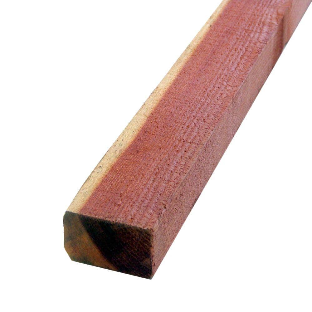 1-3/8 in. x 1-3/8 in. x 35 in. Redwood Double Bevel End