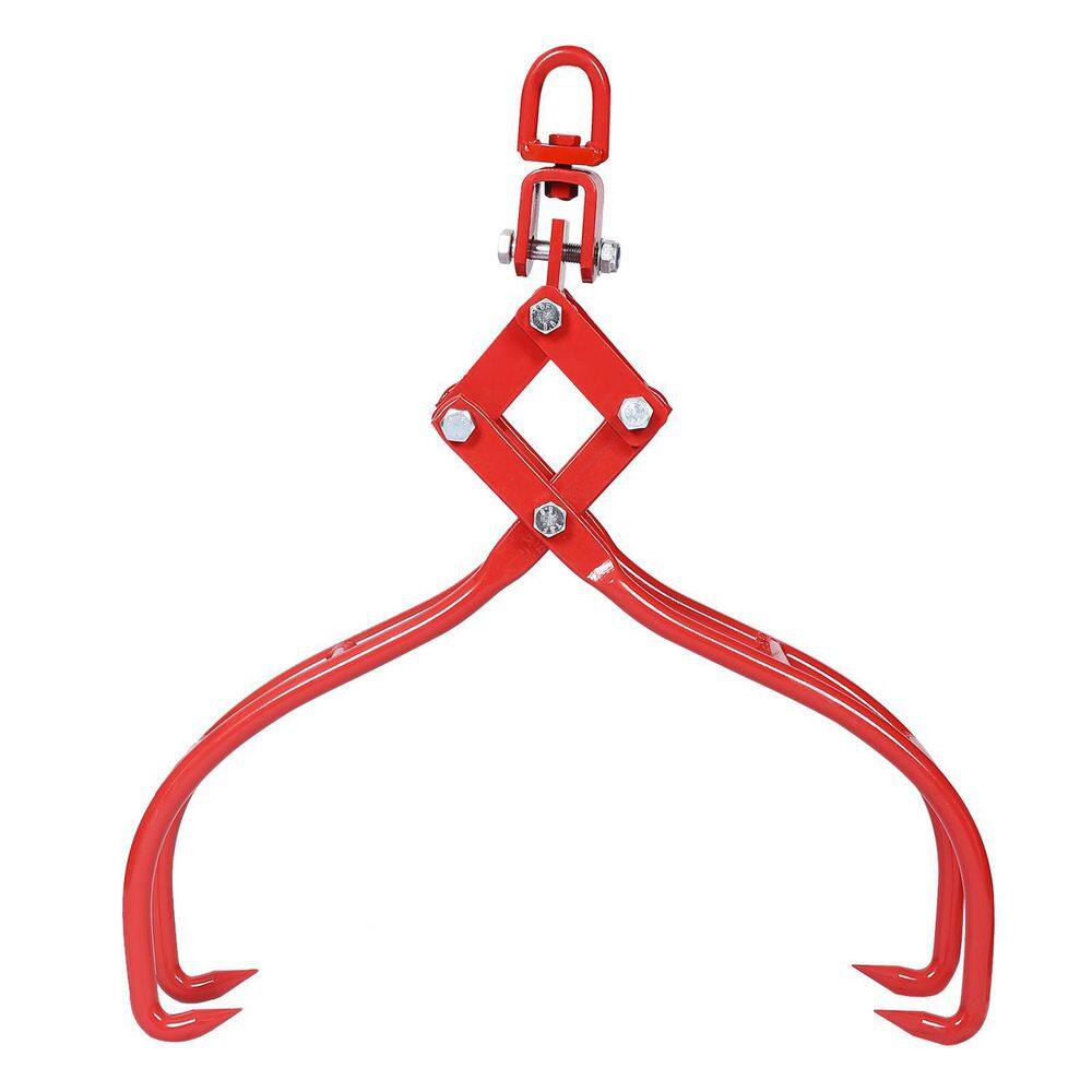 4 Claw Red Timber Log Lifting Logging Tongs Grabber Tong