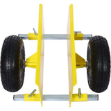 10 in. Yellow Lumber Transfer Panel Handbarrow Dolly with Pneumatic Wheels and 600 lb. Load Capacity