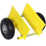 10 in. Yellow Lumber Transfer Panel Handbarrow Dolly with Pneumatic Wheels and 600 lb. Load Capacity
