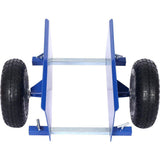 10 in. Blue Lumber Transfer Panel Handbarrow Dolly with Pneumatic Wheels and 600 lb. Load Capacity