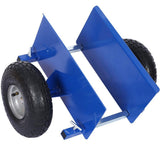 10 in. Blue Lumber Transfer Panel Handbarrow Dolly with Pneumatic Wheels and 600 lb. Load Capacity