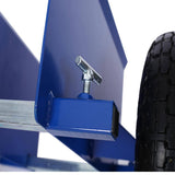 10 in. Blue Lumber Transfer Panel Handbarrow Dolly with Pneumatic Wheels and 600 lb. Load Capacity