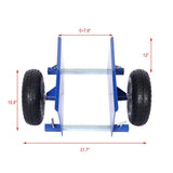 10 in. Blue Lumber Transfer Panel Handbarrow Dolly with Pneumatic Wheels and 600 lb. Load Capacity