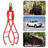 36 in. Heavy-Duty Solid Steel 4 Claw Lumber Log Lifting Logging Tongs Grabber