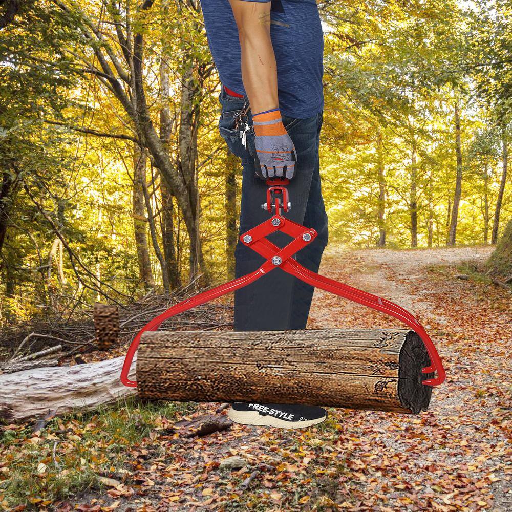 36 in. Heavy-Duty Solid Steel 4 Claw Lumber Log Lifting Logging Tongs Grabber