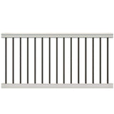 Bella Premier Series 96 in. x 36 in. White PolyComposite Rail Kit with Black Aluminum Balusters