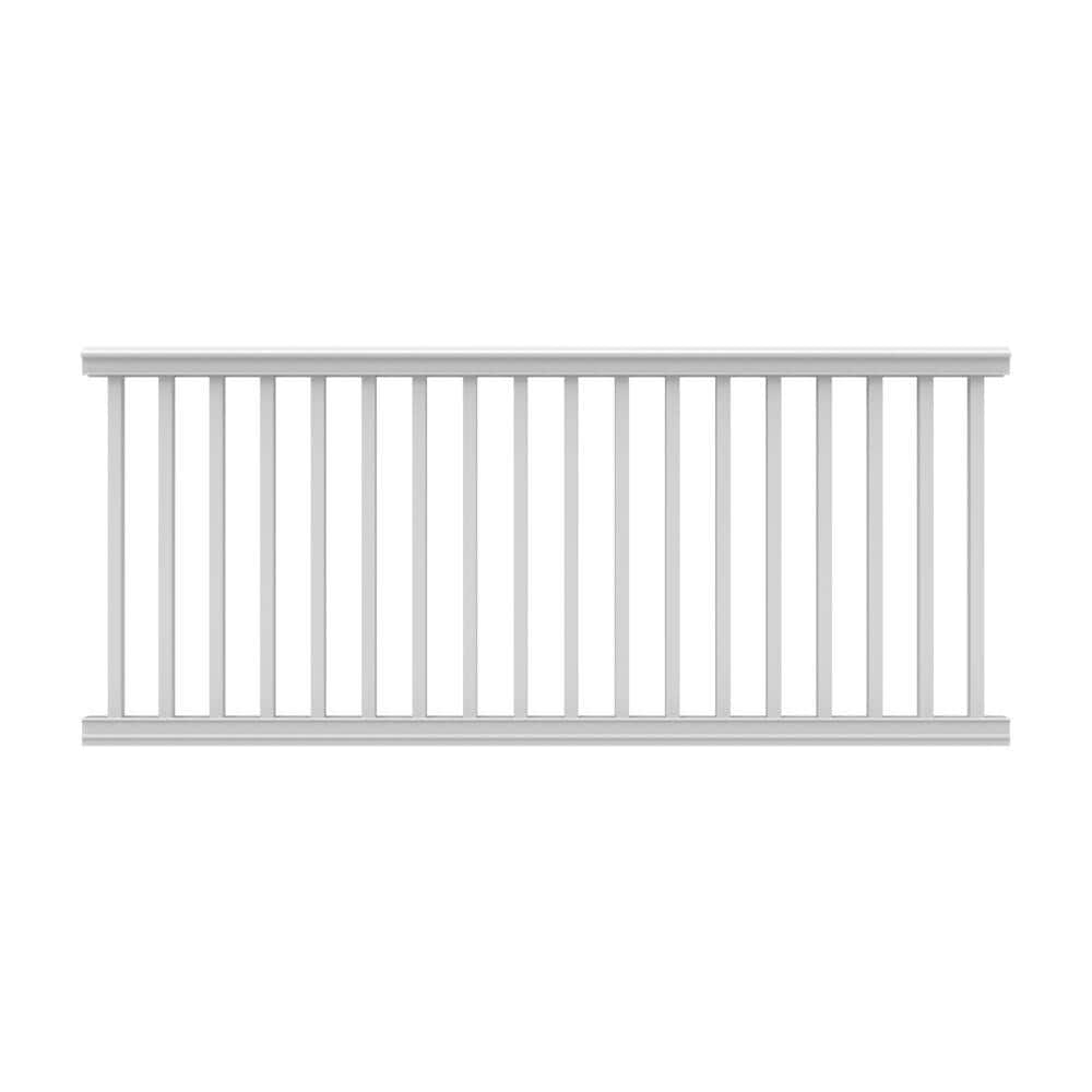 8 ft. x 42 in. White Vinyl Bella Premier Series Rail Kit with Square Balusters