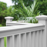 8 ft. x 42 in. White Vinyl Bella Premier Series Rail Kit with Square Balusters