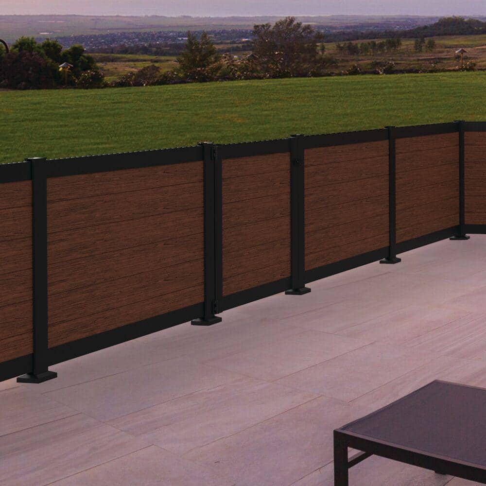 42 in. Matte Black Line Surface Mount Post