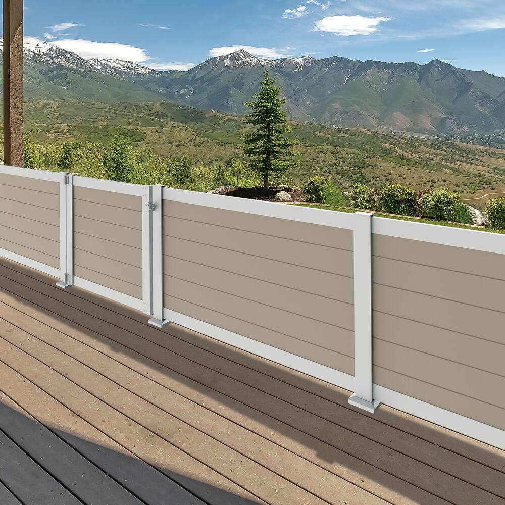 42 in. White Line Surface Mount Post