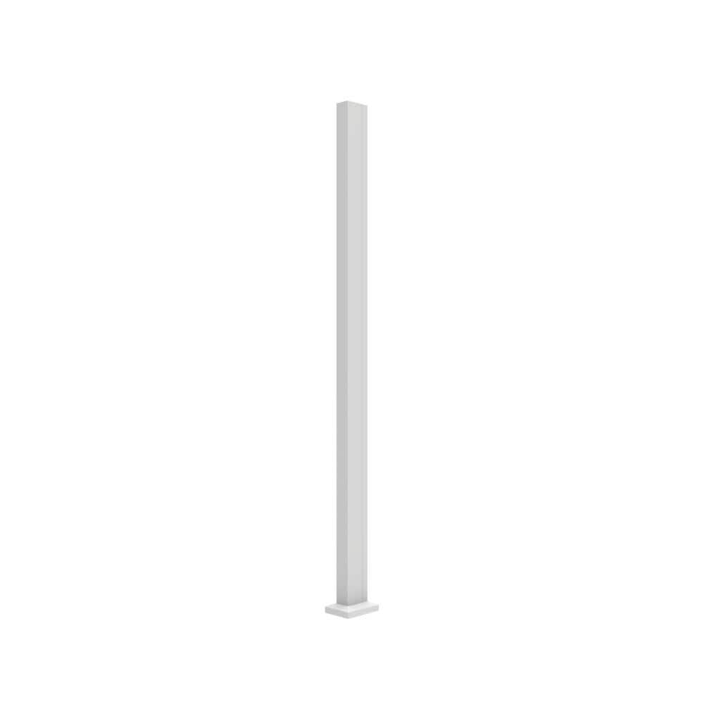 72 in. White End Surface Mount Post