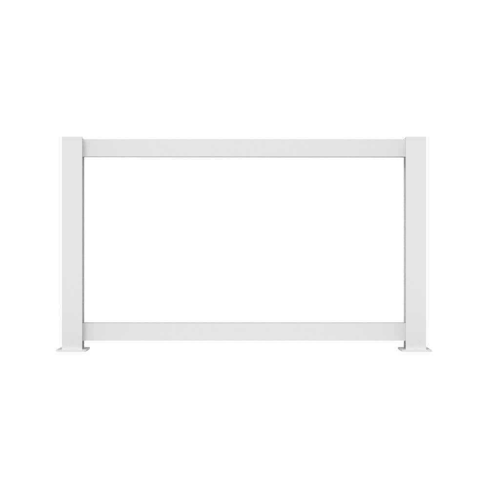 6 ft. x 3 ft. White Half Privacy Railing Panel Kit