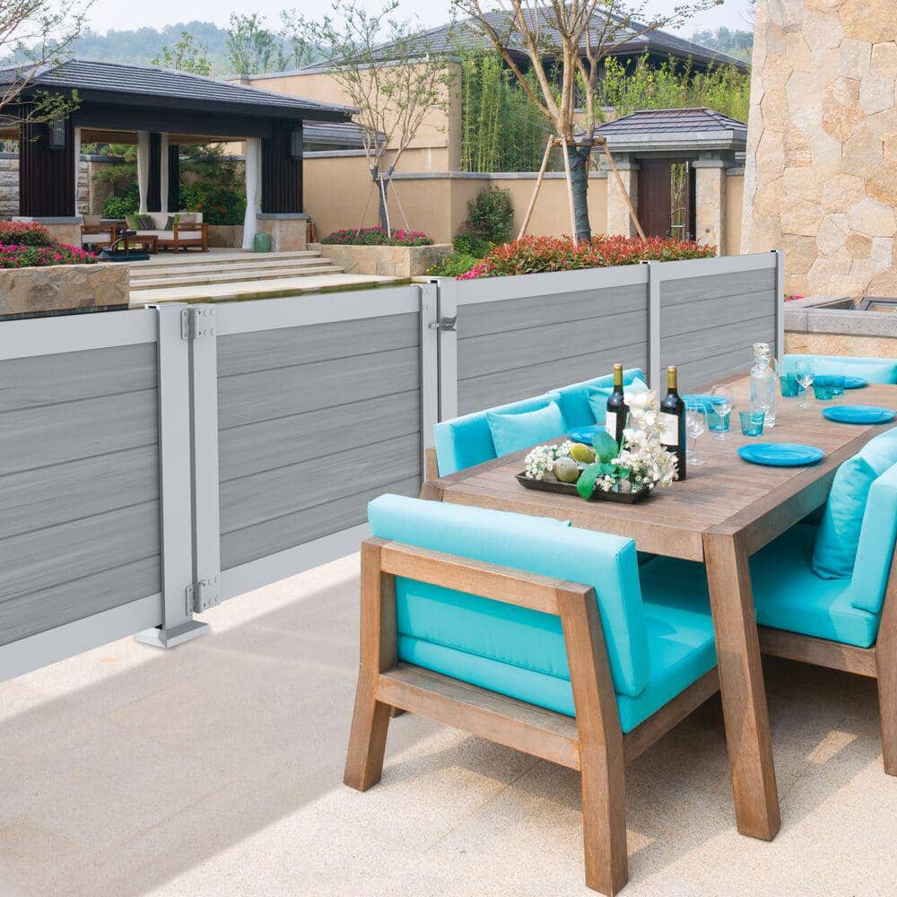 6 ft. x 3 ft. White Half Privacy Railing Panel Kit
