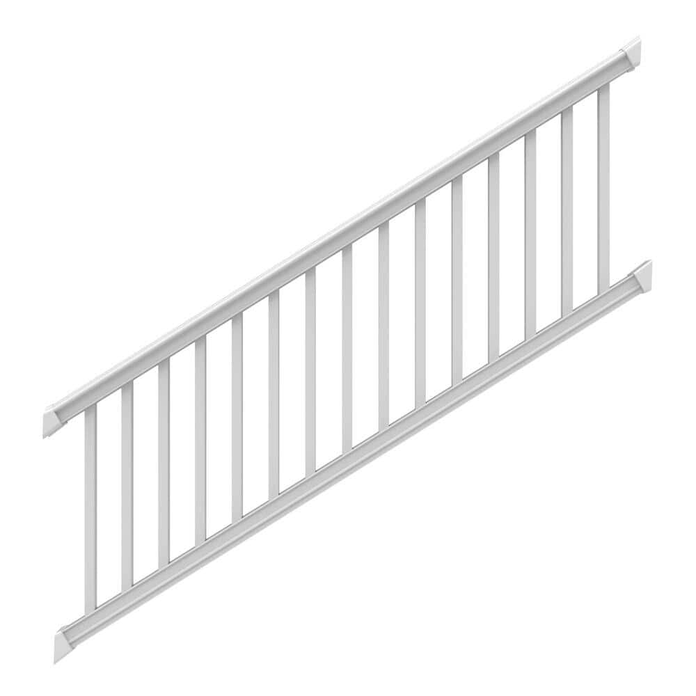 Bella Premier Series 8 ft. x 36 in. White Vinyl Stair Rail Kit with Square Balusters