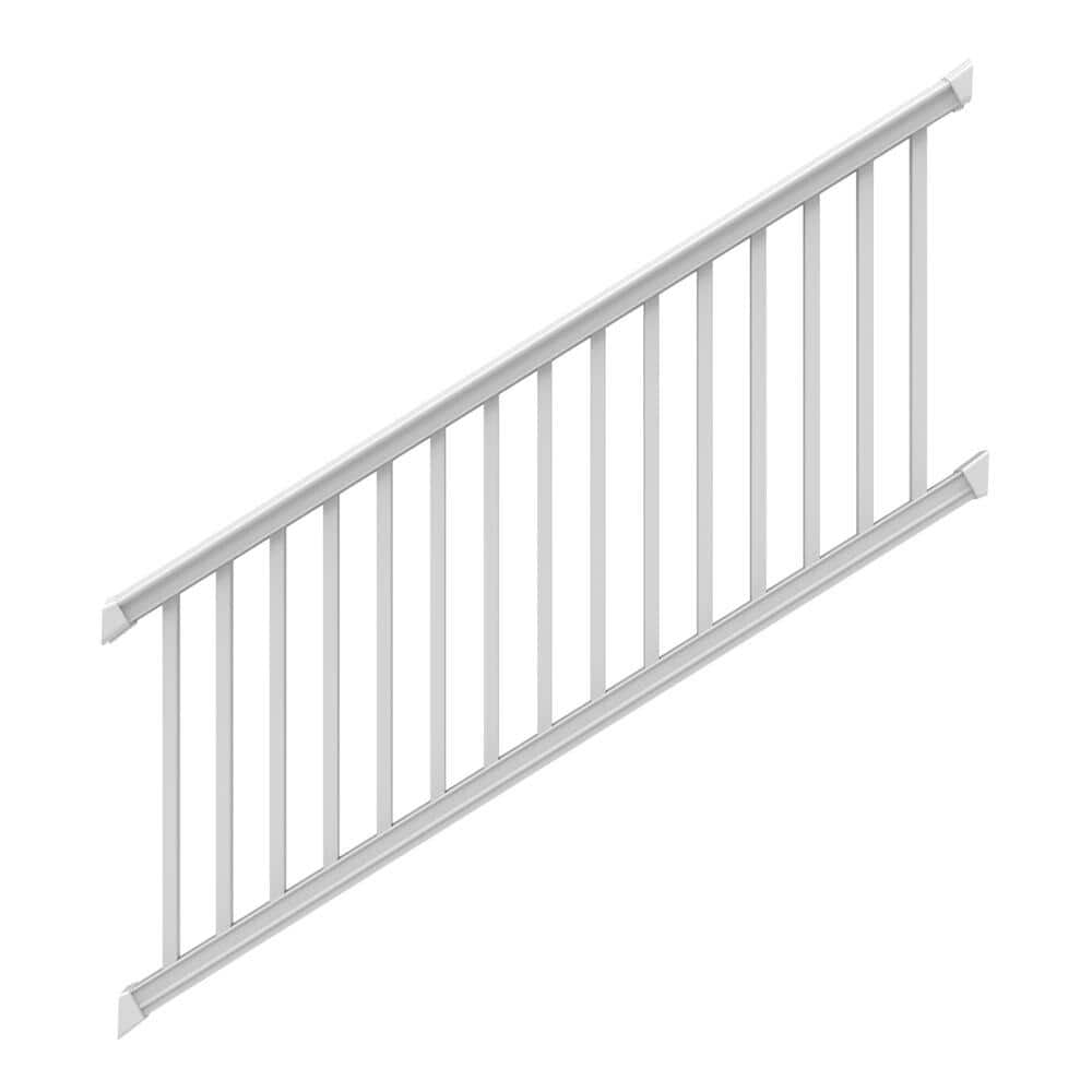 Bella Premier Series 8 ft. x 42 in. White Stair Rail Kit with Square Balusters