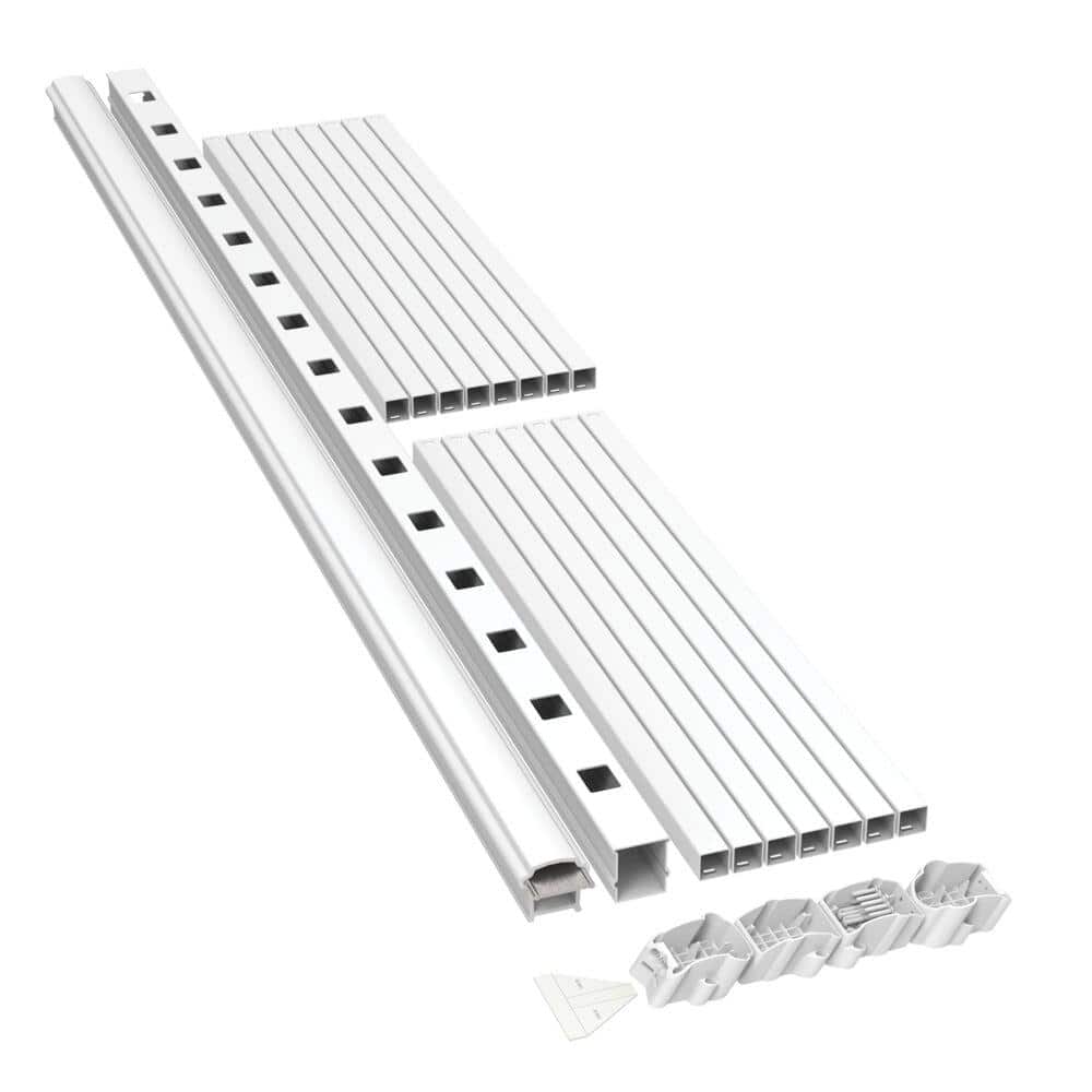 Bella Premier Series 8 ft. x 42 in. White Stair Rail Kit with Square Balusters