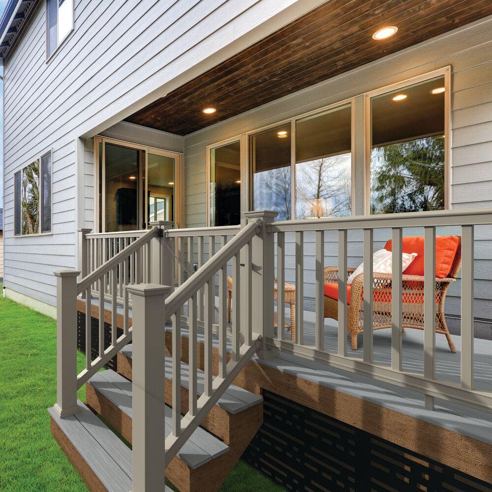 Bella Premier Series 6 ft. x 36 in. Clay Vinyl Stair Rail Kit with Square Balusters