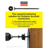 Outdoor Accents 0.250 in. x 2 in. T40 6-Lobe, Low Profile Head, Black Structural Wood Screw (50-Pack)