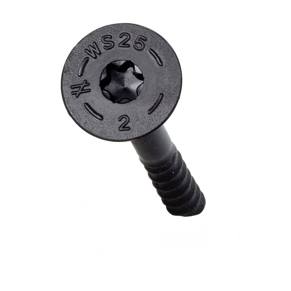 Outdoor Accents 0.250 in. x 2 in. T40 6-Lobe, Low Profile Head, Black Structural Wood Screw (50-Pack)