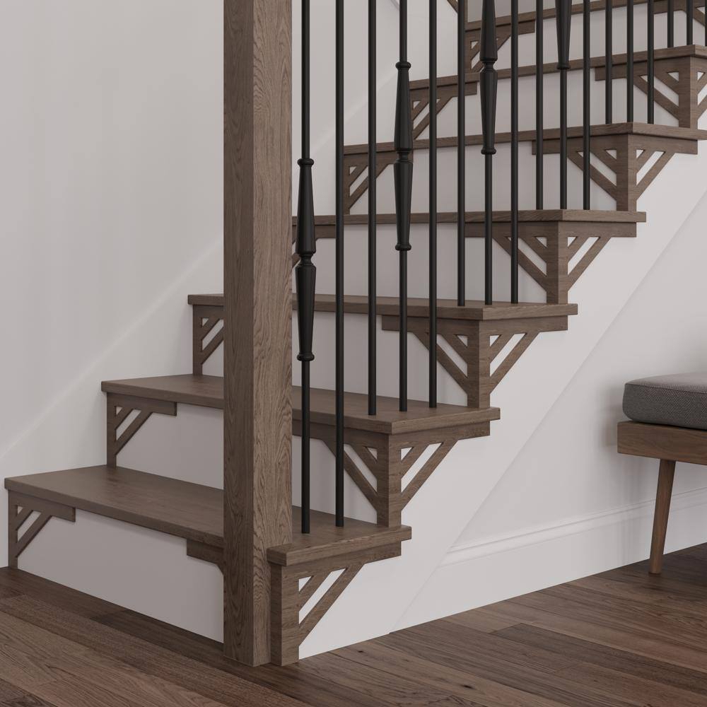 #53 8.125 in. x 11.50 in. x 0.25 in. Oak Stair Bracket Left