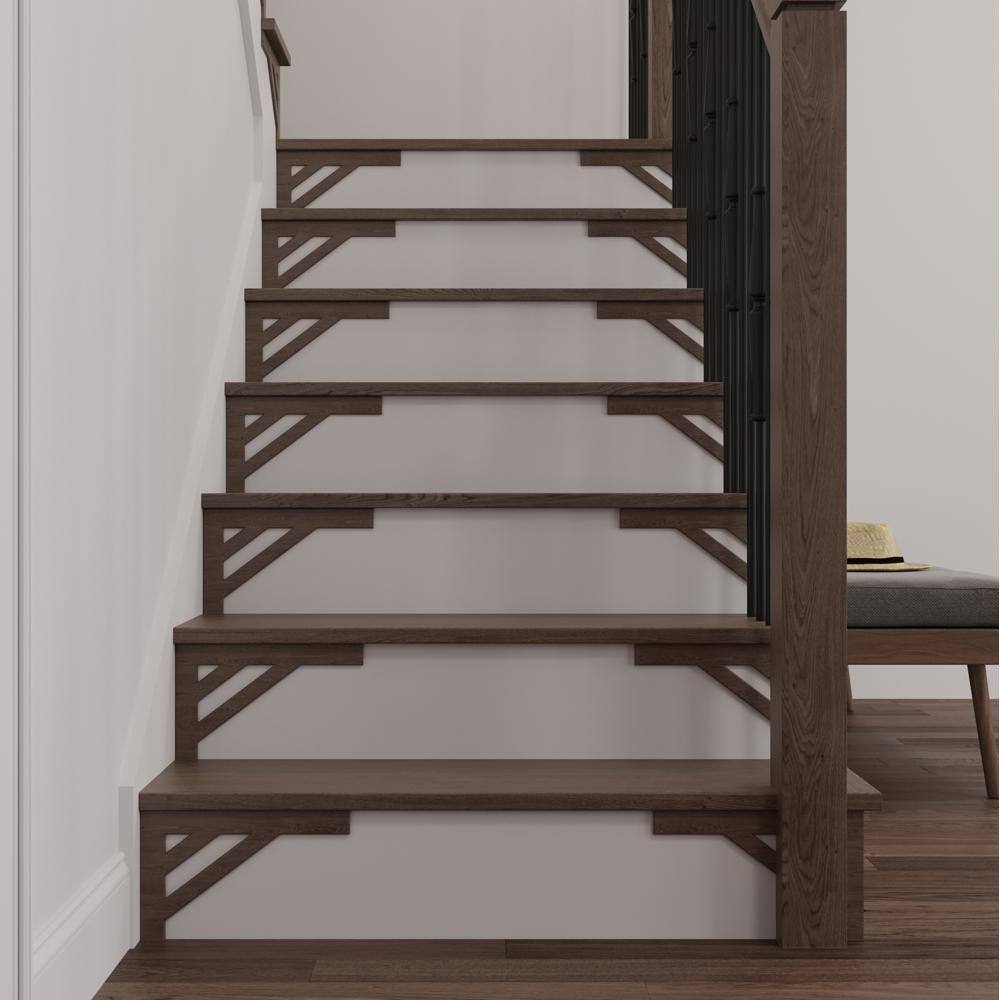 #53 8.125 in. x 11.50 in. x 0.25 in. Oak Stair Bracket Right