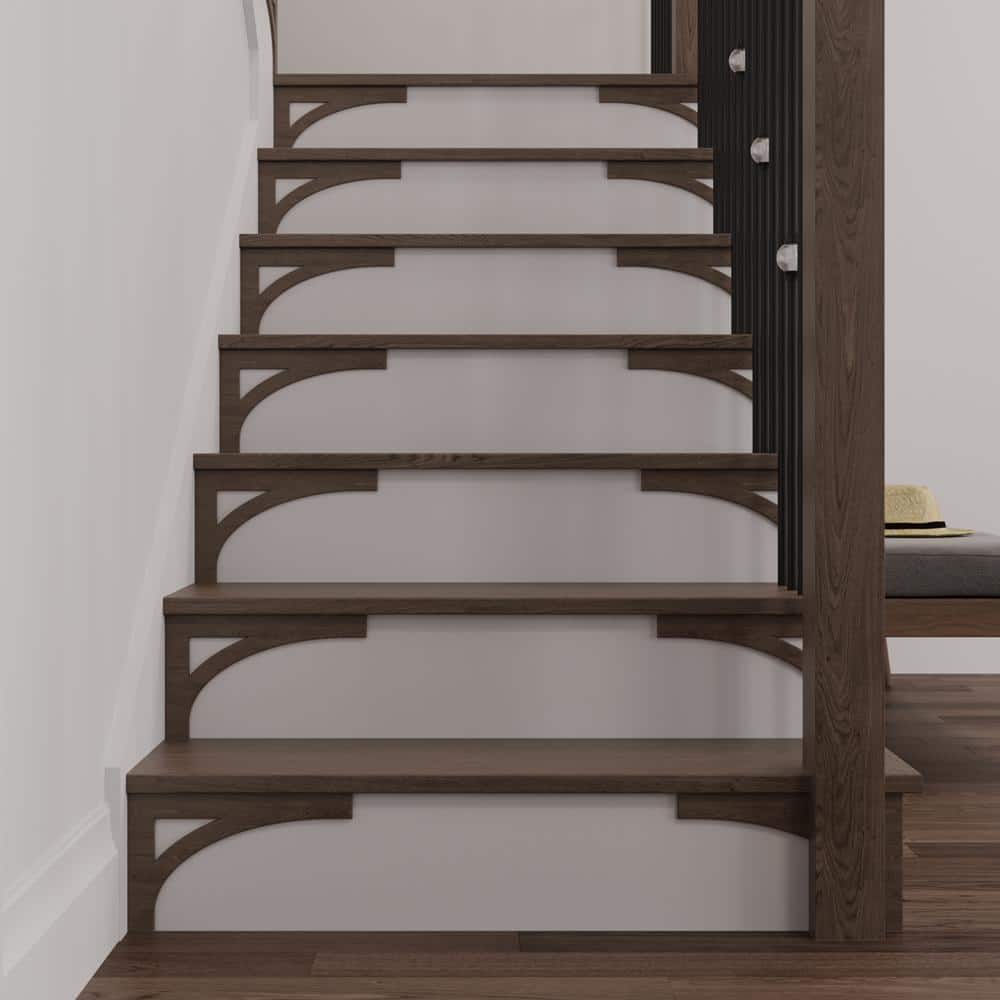#54 8.125 in. x 11.50 in. x 0.25 in. Oak Stair Bracket Right