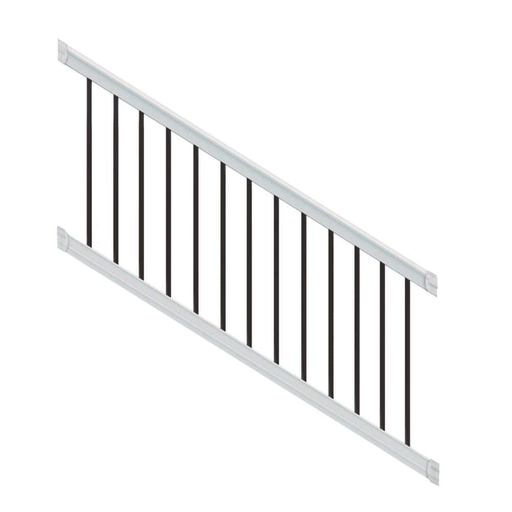 Bella Premier Series 6 ft. x 36 in. White Vinyl Stair Rail Kit with Aluminum Balusters