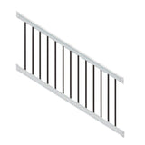 Bella Premier Series 6 ft. x 36 in. White Vinyl Stair Rail Kit with Aluminum Balusters