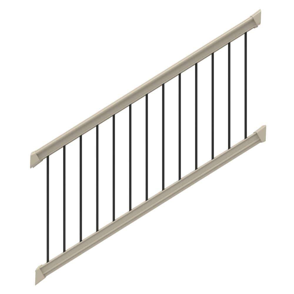 Bella Premier Series 6 ft. x 36 in. Clay Vinyl Stair Rail Kit with Aluminum Balusters
