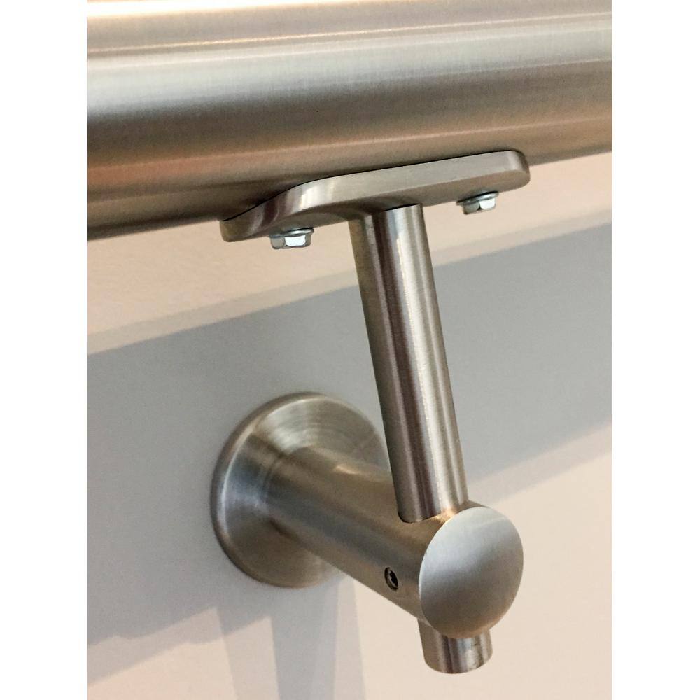 Round Bracket for Flat and Round Tube 2.5 in. Stainless Steel Handrail Wall Bracket