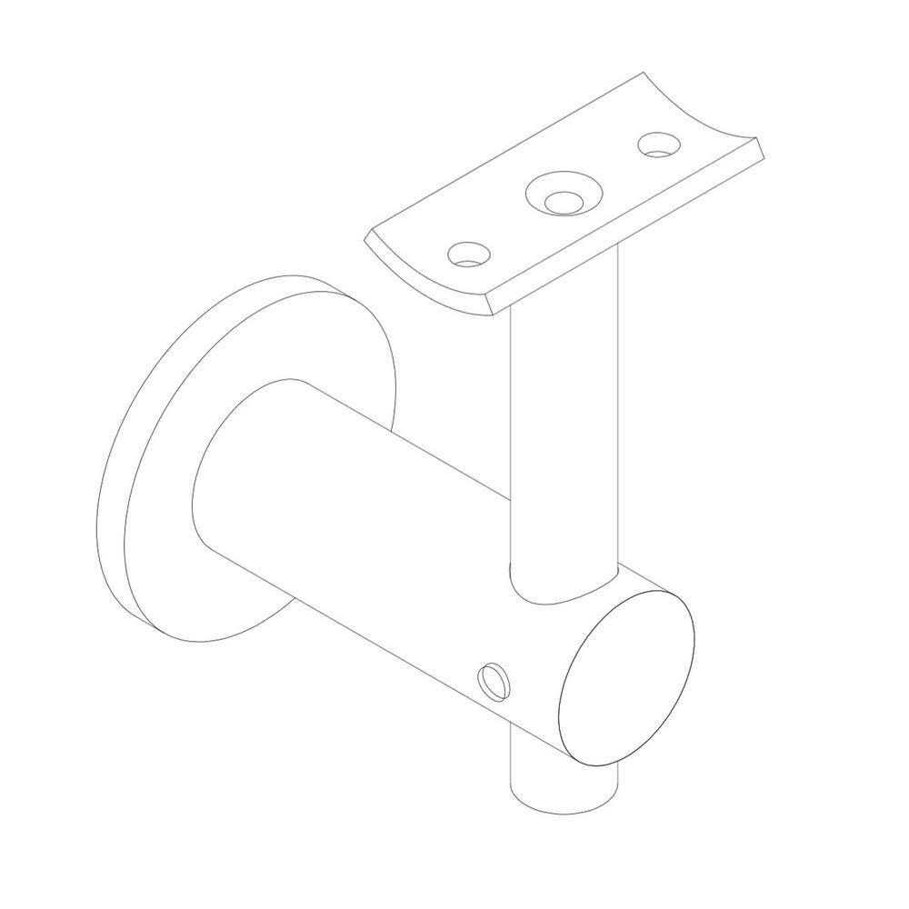 Round Bracket for Flat and Round Tube 2.5 in. Stainless Steel Handrail Wall Bracket