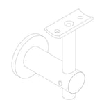 Round Bracket for Flat and Round Tube 2.5 in. Stainless Steel Handrail Wall Bracket