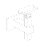 Square With Flat Bottom 2.5 in. Stainless Steel Handrail Wall Bracket