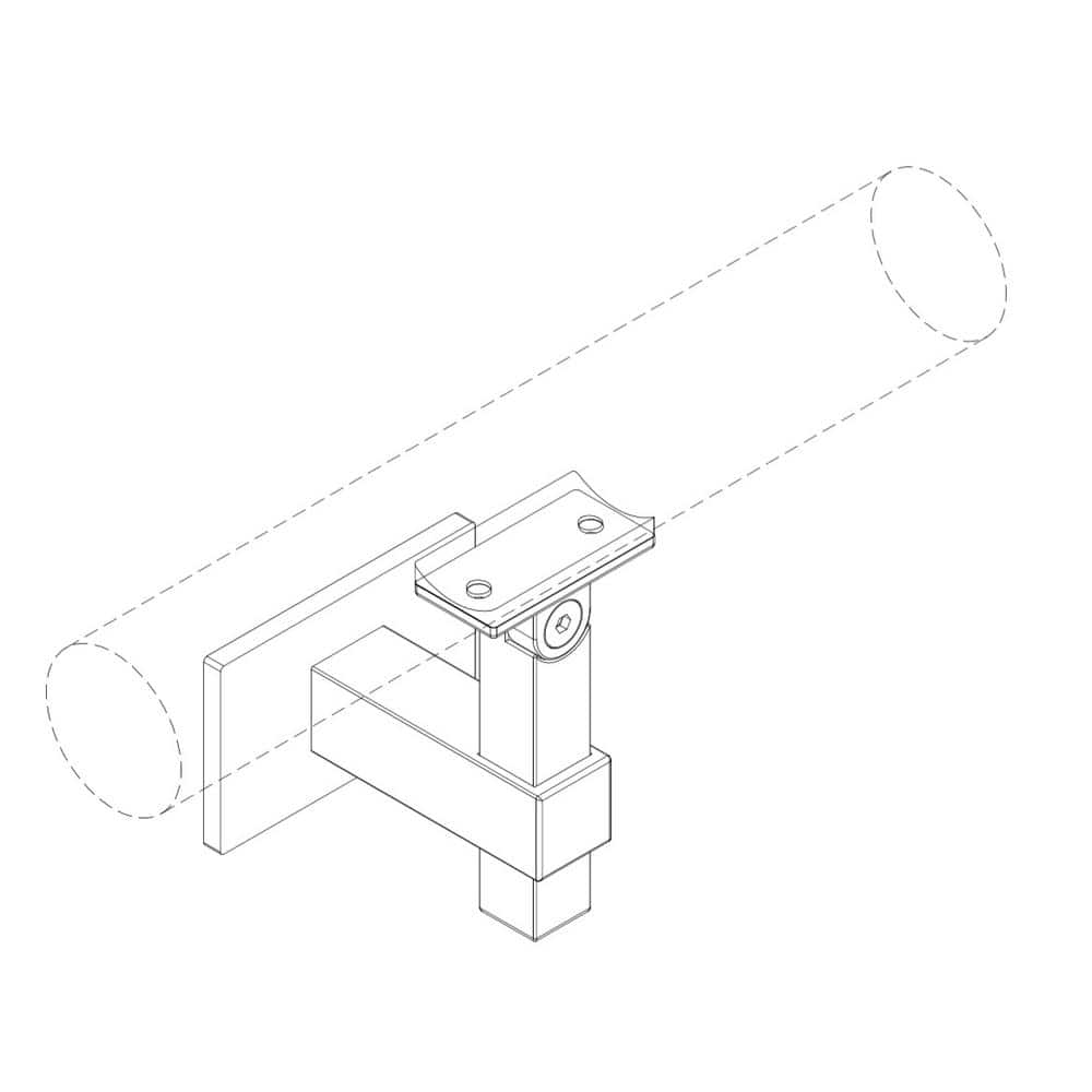 Square Magnetar 2.5 in. Stainless Steel Handrail Wall Bracket