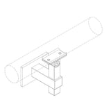 Square Magnetar 2.5 in. Stainless Steel Handrail Wall Bracket