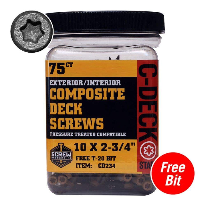 DeckLok #10 x 2-3/4 in. Star Drive Self-Countersinking Flat Head ACQ Compatible Desert Bronze Composite Deck Screws (75-Piece)