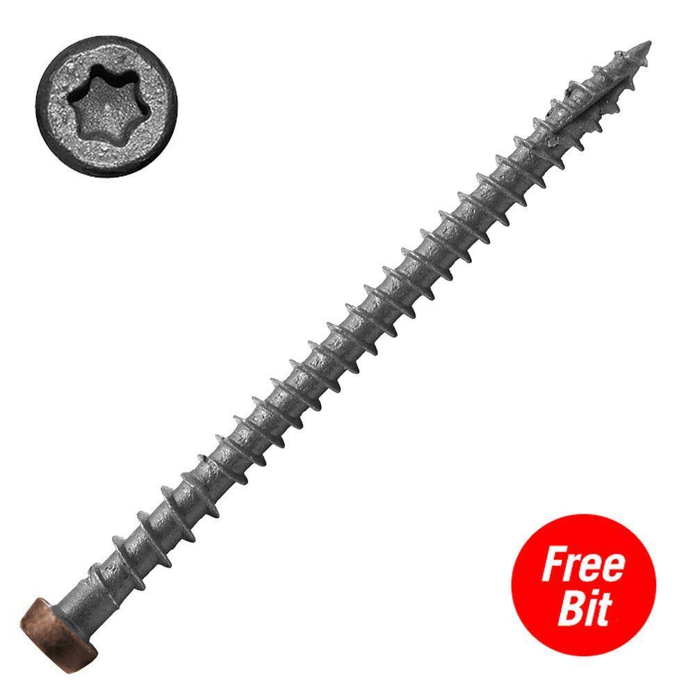 DeckLok #10 x 2-3/4 in. Star Drive Self-Countersinking Flat Head ACQ Compatible Teak Composite Deck Screws (350 per Pack)