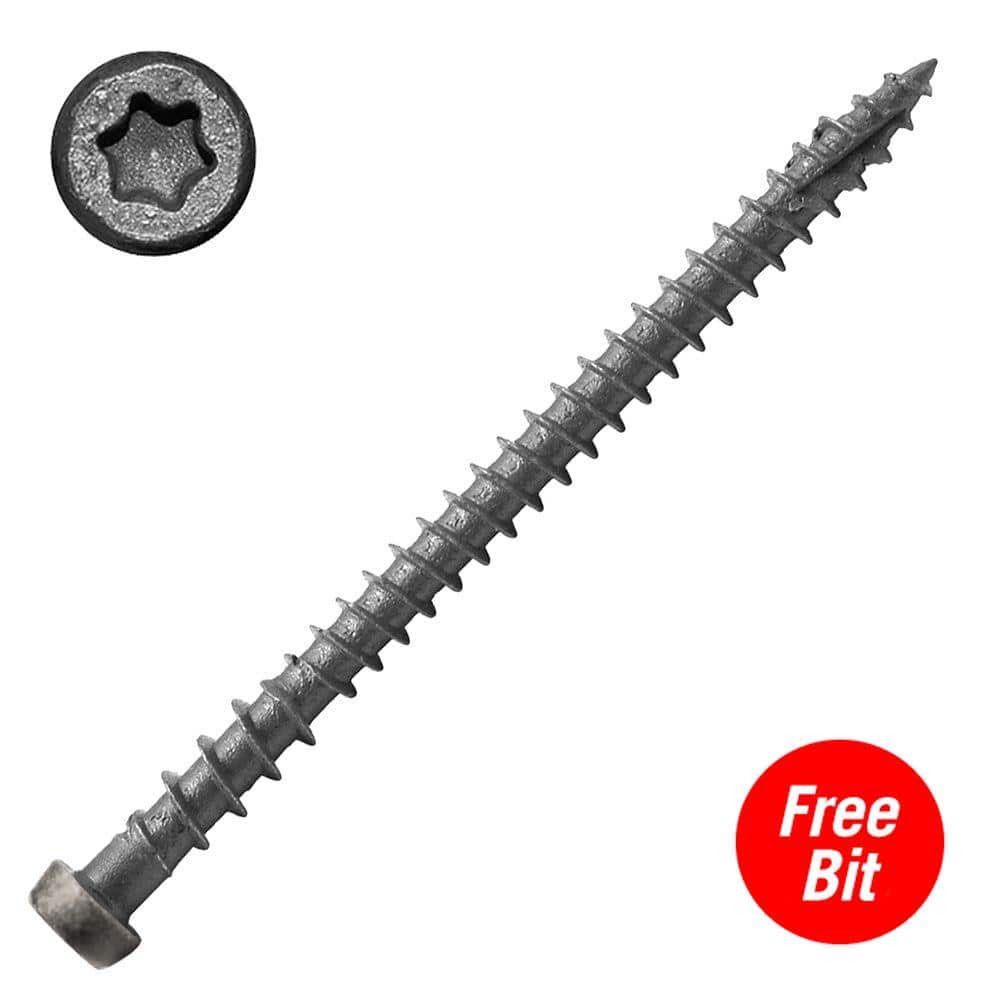DeckLok #10 x 2-3/4 in. Star Drive Self-Countersinking Flat Head ACQ Compatible Gray Composite Deck Screws (350 per Pack)