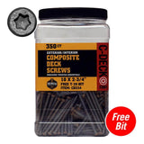 DeckLok #10 x 2-3/4 in. Star Drive Self- Countersinking Flat Head ACQ Compatible White Composite Deck Screws (350-Piece)