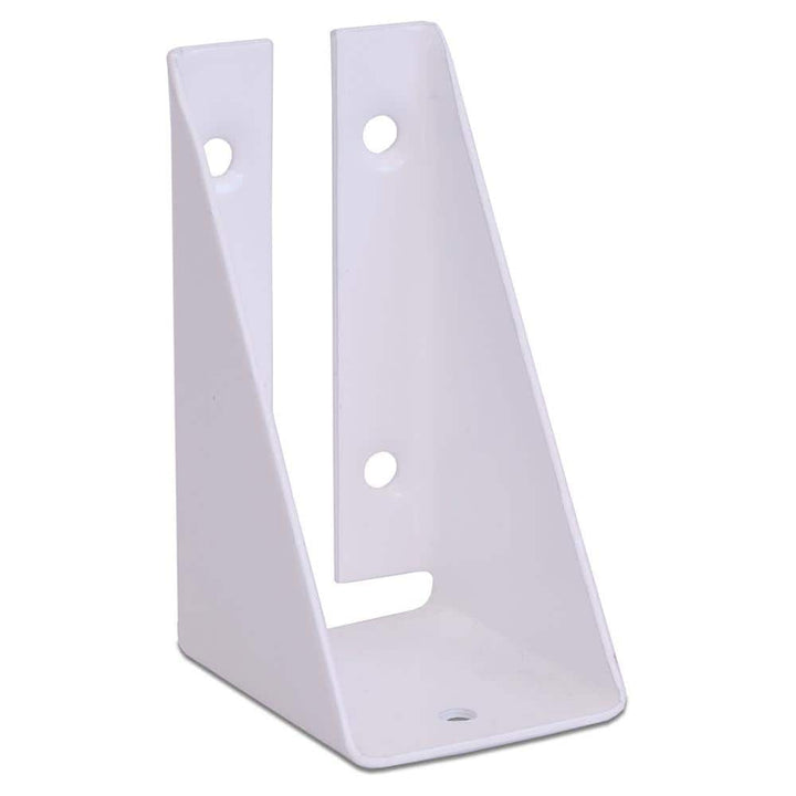 DeckLok White Powder Coated Steel Bracket with Screws for Fence Section to Deck Rail Post Connections
