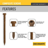 DECKMATE #10 x 2-1/2 in. Brown Star Pan-Head Composite Deck Screws 5 lbs.-Box (375-Piece)